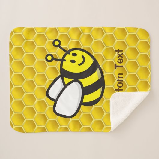 Couverture Sherpa Dessin sur les abeilles (Devant (Horizontal))