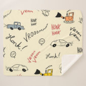Couverture Sherpa Dessins de voiture sans couture : Feuille enfant (Devant (Horizontal))