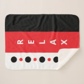 Couverture Sherpa Détendez points rayures noir rouge (Devant (Horizontal))