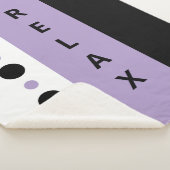 Couverture Sherpa Détendez points rayures noir violet (3/4)