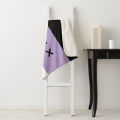 Couverture Sherpa Détendez points rayures noir violet (En situation)