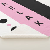 Couverture Sherpa Détendez points rayures rose noire (3/4)