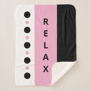 Couverture Sherpa Détendez points rayures rose noire