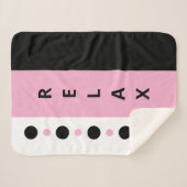 Couverture Sherpa Détendez points rayures rose noire (Devant (Horizontal))