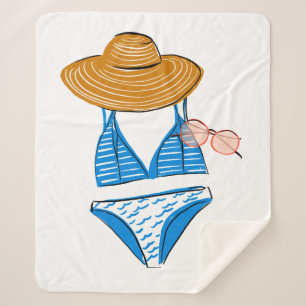 Couverture Sherpa Détendez-vous au soleil - maillot de bain bleu 2