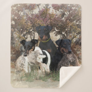 Couverture Sherpa Deutscher Jagdterrier Carré Horloge Mu