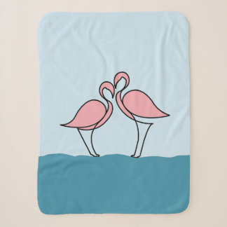 Couverture Sherpa Deux Flamants roses roses sur l'eau Petite