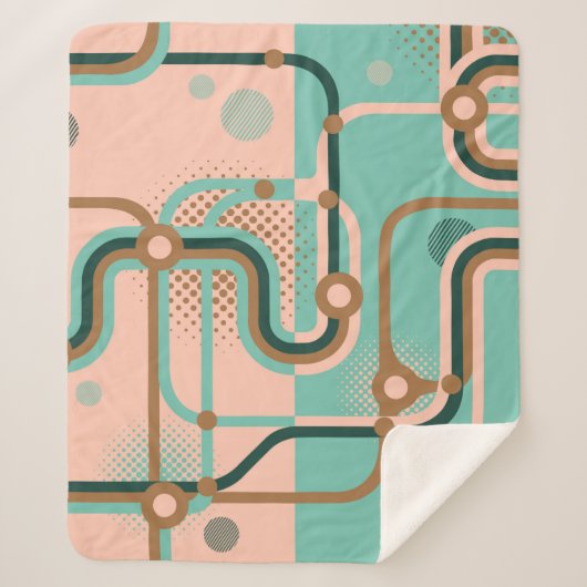 Couverture Sherpa Deux motifs sans couture dans des couleurs différe (Devant)