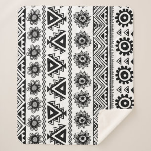 Couverture Sherpa Deuxième ethnie tribale, motif sans coutures.