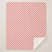 Couverture Sherpa Diagonal pattern of pink and white stripes (Devant)