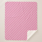 Couverture Sherpa Diagonal pink and white stripes pattern (Devant)