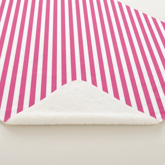 Couverture Sherpa Diagonal pink and white stripes pattern (3/4)