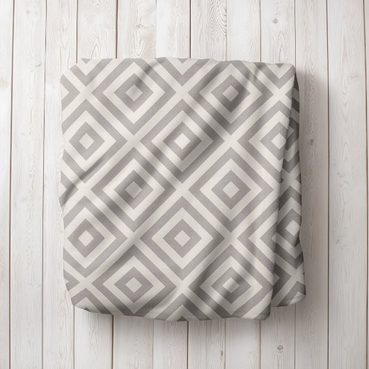 Couverture Sherpa Diamant gris et ivoire | Ferme moderne
