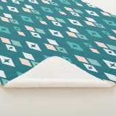 Couverture Sherpa Diamants Atomique Du Milieu Du Siècle Turquoise, P (3/4)