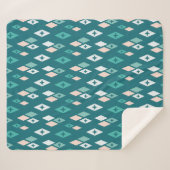 Couverture Sherpa Diamants Atomique Du Milieu Du Siècle Turquoise, P (Devant (Horizontal))