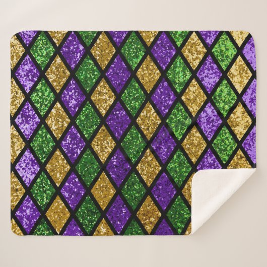 Couverture Sherpa Diamants de paillettes scintillants, arrière - pla (Devant (Horizontal))