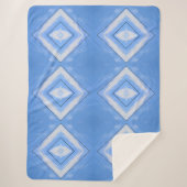 Couverture Sherpa Diamants de teinture bleu et blanc Boho Chic (Devant)
