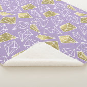 Couverture Sherpa Diamants d'or violet chic (3/4)