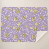 Couverture Sherpa Diamants d'or violet chic (Devant (Horizontal))