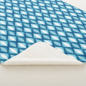 Couverture Sherpa Diamants Modernes Du Milieu Du Siècle, Blues Denim (3/4)
