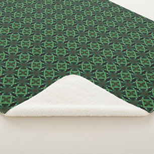 Couverture Sherpa Diamants vert émeraude magnifique art géométrique