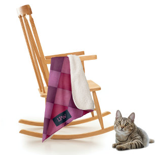 Couverture Sherpa Diamond Quilt - Pink et Purples - ajouter des init