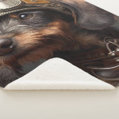 Couverture Sherpa Dieselpunk À poils durs Dachshund Steampunk Gogget (3/4)