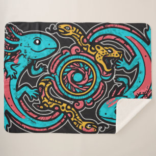 Couverture Sherpa Dieu aztèque Xolotl combattant l'art tribal de la 