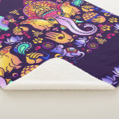 Couverture Sherpa Dieu hindou Ganesha et symboles indiens en bande (3/4)