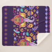 Couverture Sherpa Dieu hindou Ganesha et symboles indiens en bande (Devant (Horizontal))