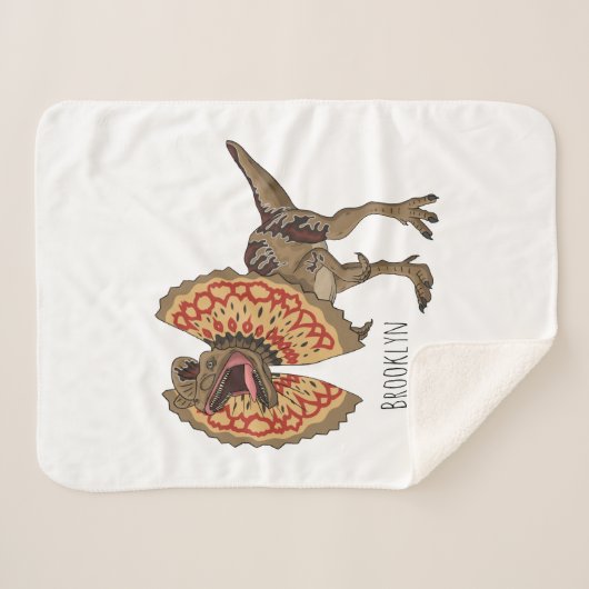 Couverture Sherpa Dilophosaurus dessin animé (Devant (Horizontal))