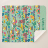 Couverture Sherpa Dinosaur enfants de construction personnalisée (Devant (Horizontal))