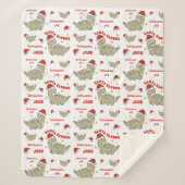 Couverture Sherpa Dinosaure de Noël Santasaurus Nom (Devant)