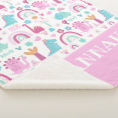 Couverture Sherpa Dinosaure de puissance féminine personnalisée (3/4)