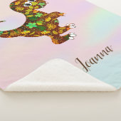 Couverture Sherpa Dinosaure floral pour bébé (3/4)