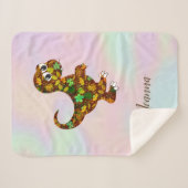 Couverture Sherpa Dinosaure floral pour bébé (Devant (Horizontal))