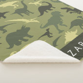 Couverture Sherpa Dinosaure Motif, Dinosaur Silhouette, Votre Nom (3/4)