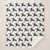 Couverture Sherpa Dinosaure noir et blanc Noël Sherpa Blanket (Devant)