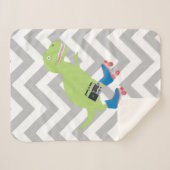 Couverture Sherpa Dinosaure Roller Skating Radio (Devant (Horizontal))