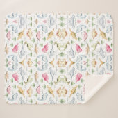 Couverture Sherpa Dinosaure rose fête d'anniversaire, Filles Dinosau (Devant (Horizontal))