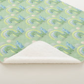 Couverture Sherpa Dinosaure vert et bleu Baby Boy Sherpa Blanket (3/4)