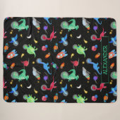 Couverture Sherpa Dinosaures astronautes à l'aquarelle dans l'espace (Devant (Horizontal))