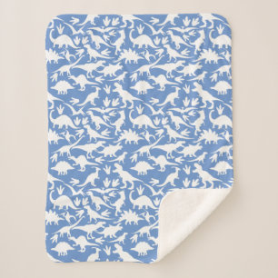 Couverture Sherpa Dinosaures motif 01 w. BG LBlue