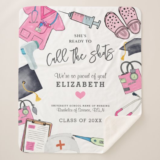 Couverture Sherpa Diplôme d'infirmière personnalisée (Devant)