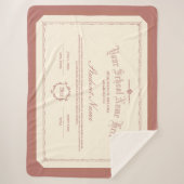 Couverture Sherpa Diplôme personnalisé traditionnel rouge doux (Devant)