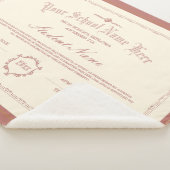 Couverture Sherpa Diplôme personnalisé traditionnel rouge doux (3/4)