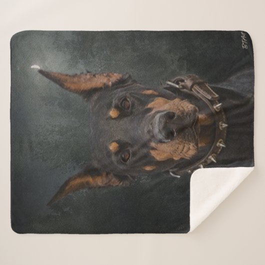 Couverture Sherpa Doberman Pinscher (Devant (Horizontal))