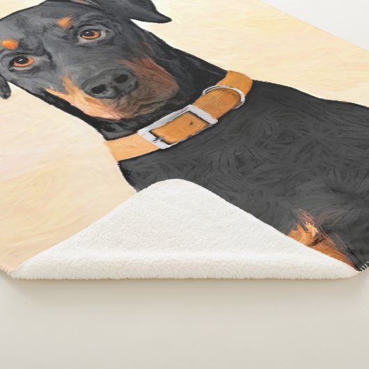 Couverture Sherpa Doberman Pinscher Peinture non découpée Art origin (3/4)