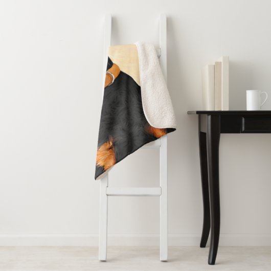 Couverture Sherpa Doberman Pinscher Peinture non découpée Art origin (En situation)