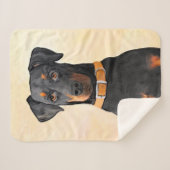 Couverture Sherpa Doberman Pinscher Peinture non découpée Art origin (Devant (Horizontal))